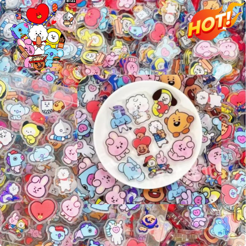 Phone Accessories Toys - 100 mini-plaques acryliques BT21 pour accessoires